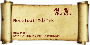 Noszlopi Márk névjegykártya